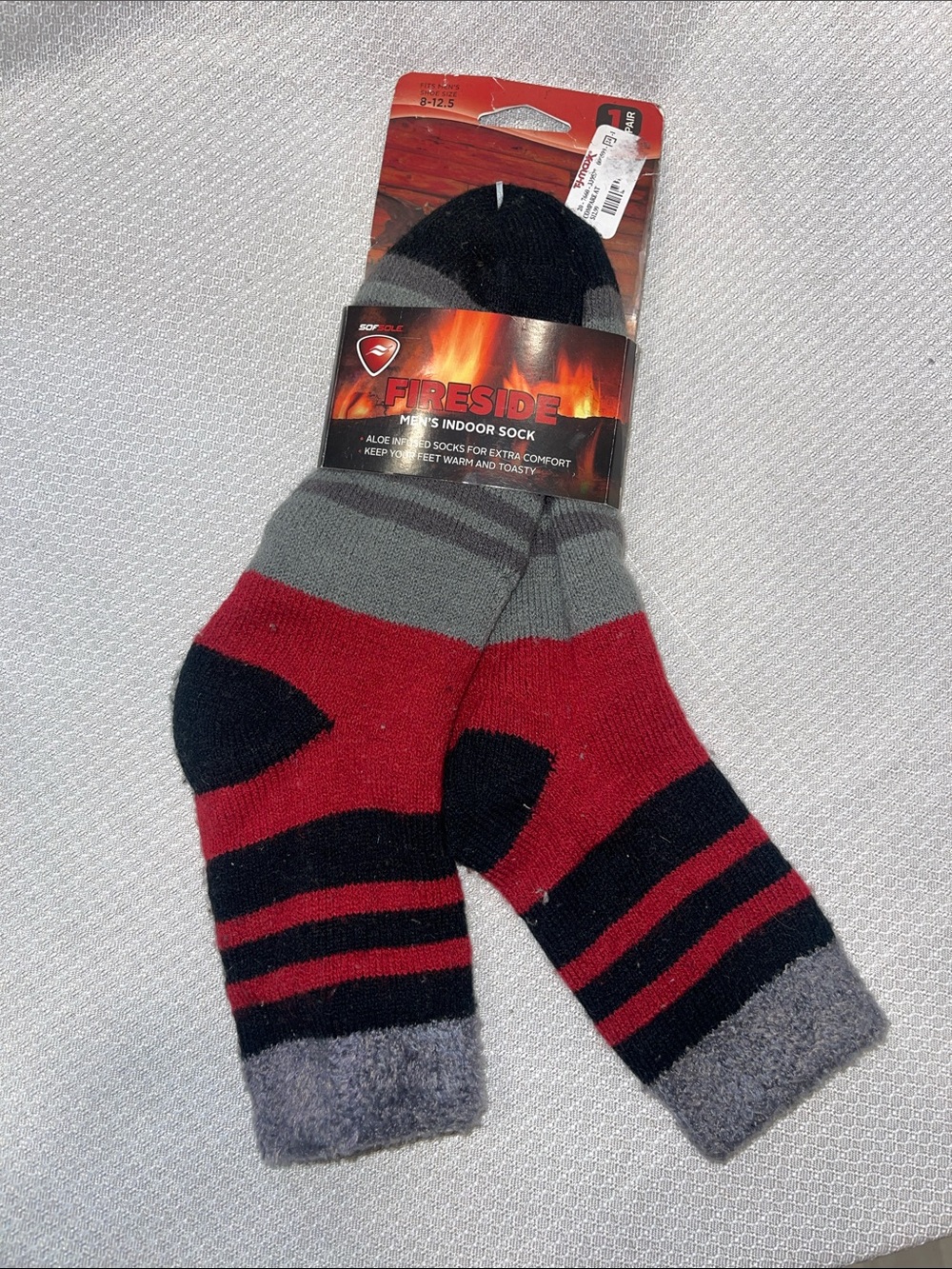 Men's Crew Socks - Red, Gray & Black